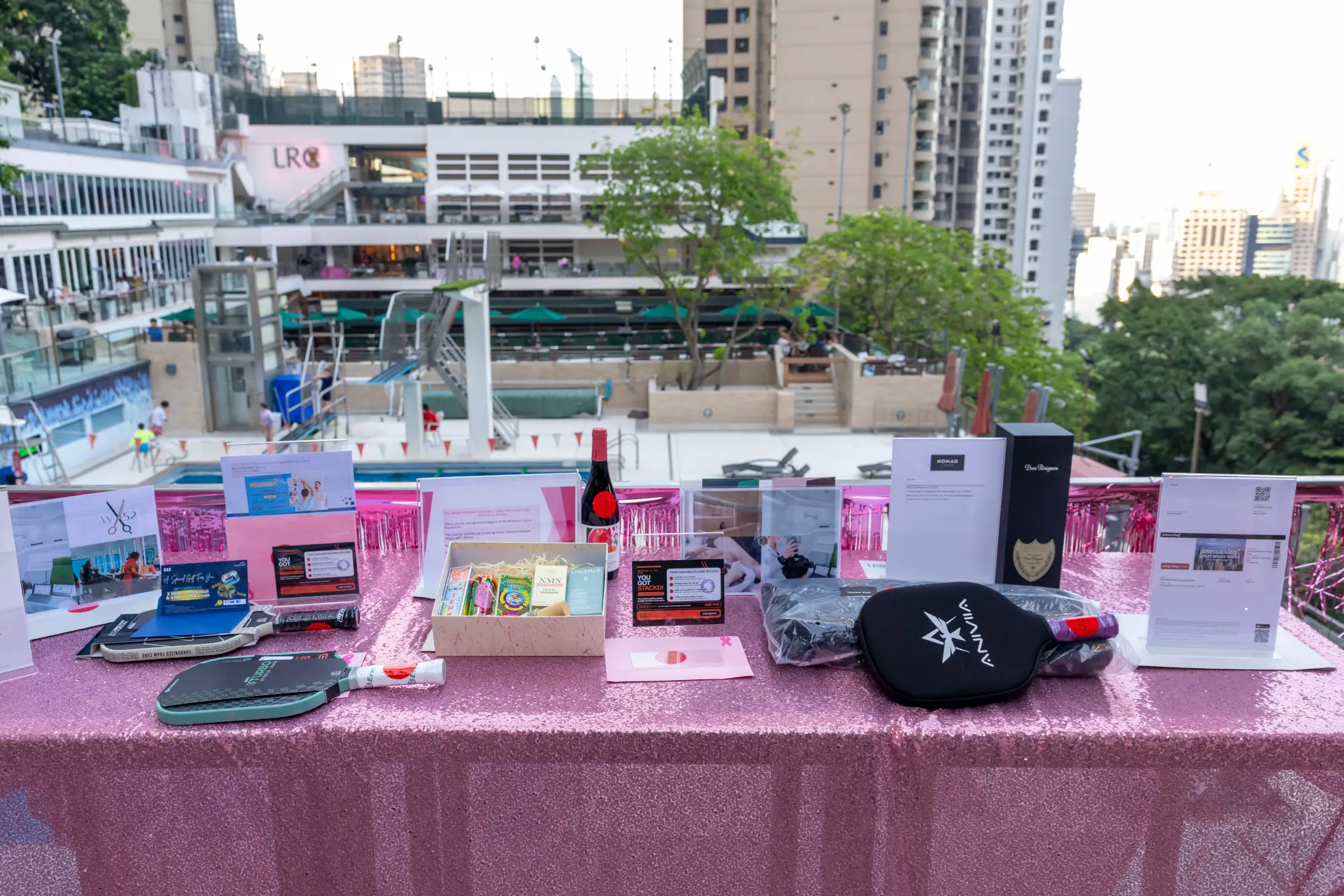 Owner-provided photograph of a prize display at Pink Ribbon 2026.