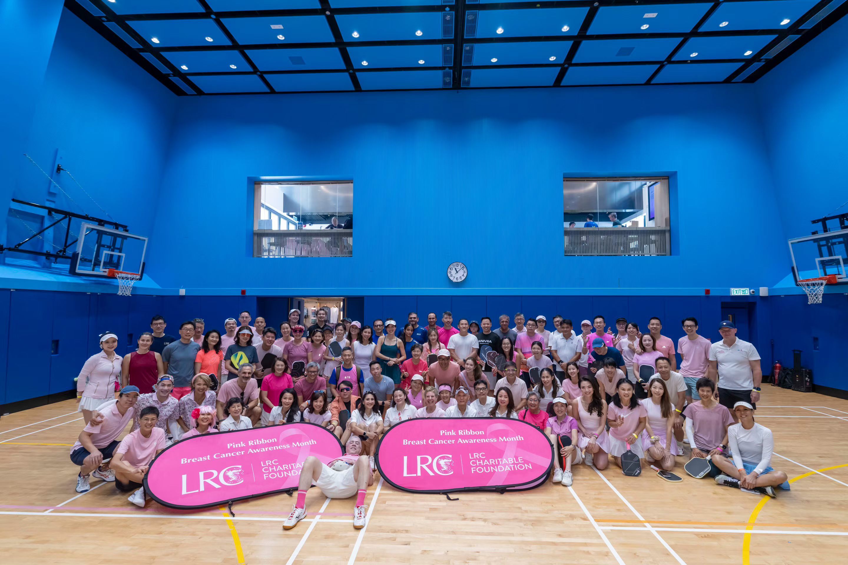 Owner-provided event photograph of participants gathered in a sports hall during Pink Ribbon 2026.